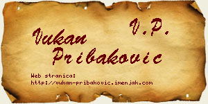 Vukan Pribaković vizit kartica